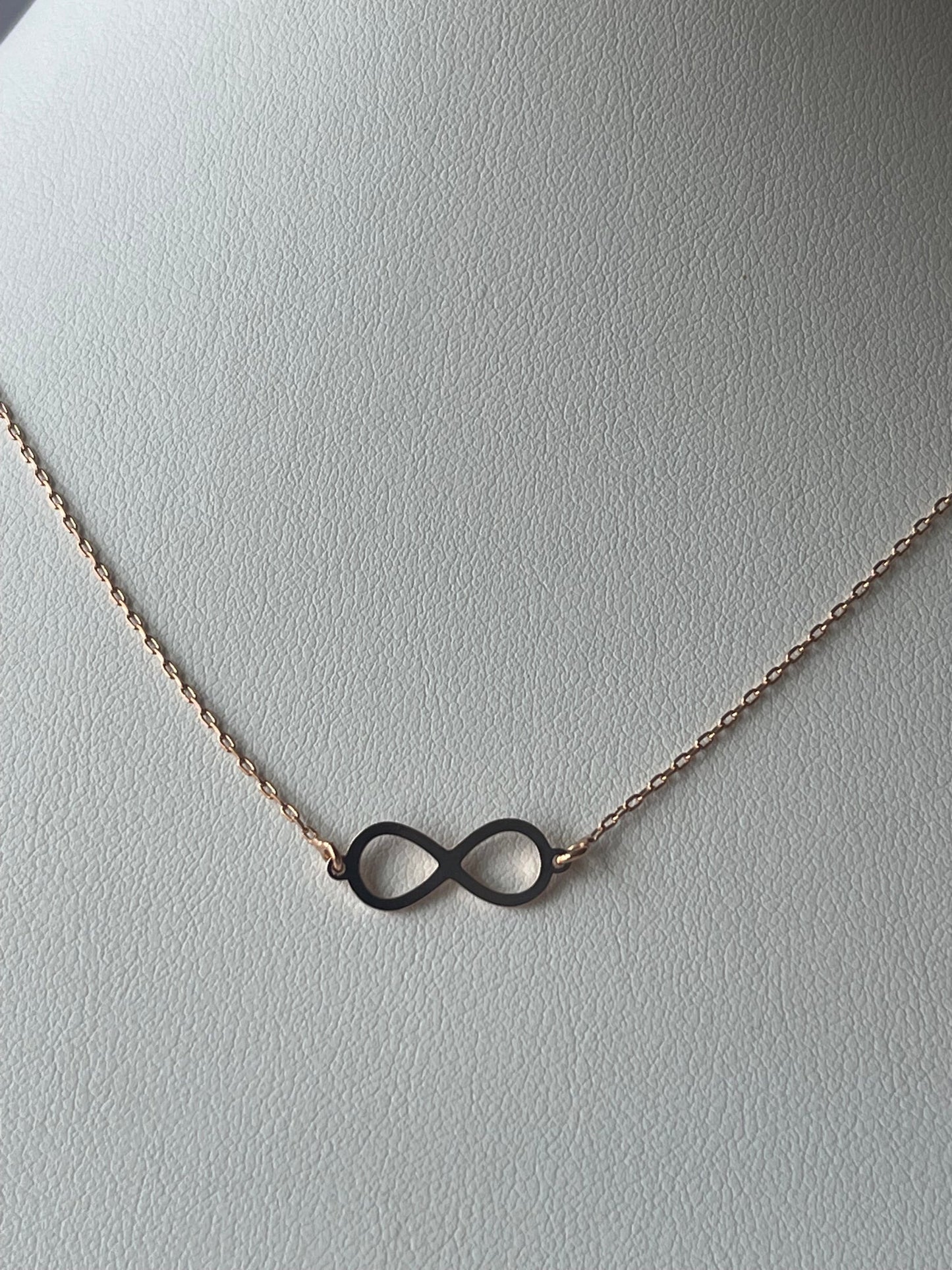 Rose Gold Electroplated Infinity Necklace