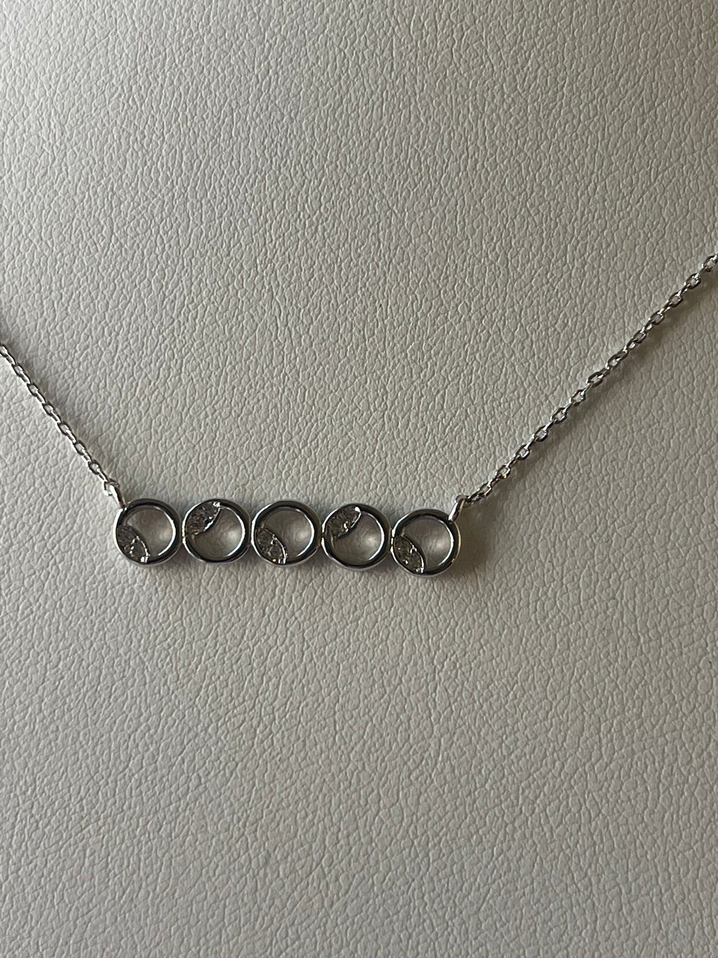 Rhodium Electroplated Circle Theme Necklace