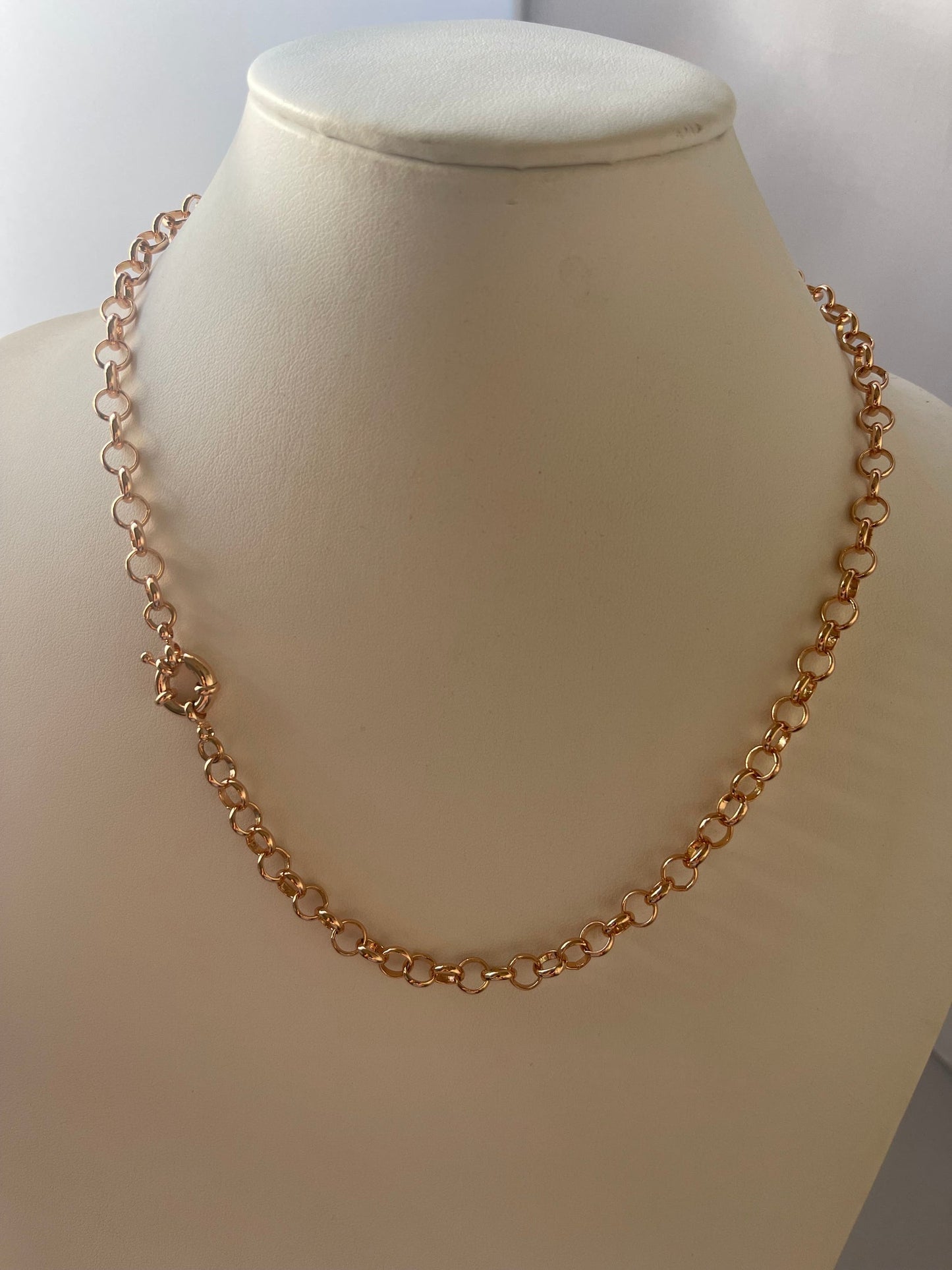 18K Gold Electroplated Rolo Necklace